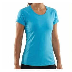 Exertek Womens Medium Blue Cap Sleeve Short Sleeve T-Shirt Cotton Polyester